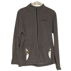 Huntworth Gray Full-Zip Fleece Light Jacket with Camo Accents Size M